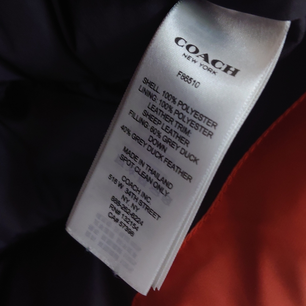 Coach Men's Down Jacket Vest in Black and Orange - Picture 5 of 6